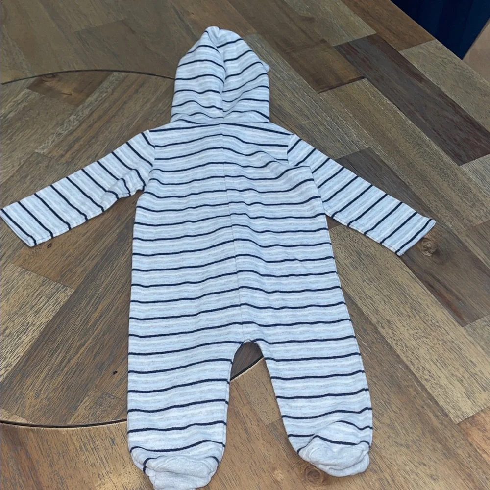 First Impressions & Carters Baby Footie Sleeper Set 0-3M Dog‎ Bear Stripe Blue